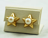 Richelieu Gold Star Earrings Signed