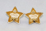 Back of Richelieu Gold Star Earrings Signed