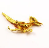 Back of Roadrunner Rhinestone Brooch Vintage