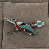 Roadrunner Enamel Brooch Vintage