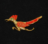 Roadrunner Rhinestone Brooch Vintage