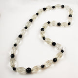 Art Deco Carved Rock Crystal Quartz Beaded Necklace