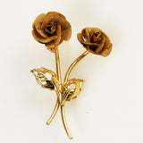 Gold Filled Rose Brooch by Rolyn Vintage