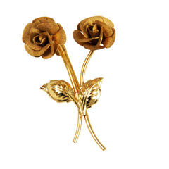 Gold Filled Rose Brooch by Rolyn Vintage