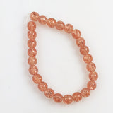 Rose Gold Crackle Glass Beads 8mm
