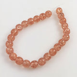 Rose Gold Crackle Glass Beads 