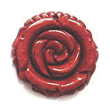 Carved Bone Red Rose Pendant