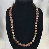 Rust Cloisonne Beaded Necklace Vintage