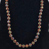 Rust Cloisonne Beaded Necklace Vintage