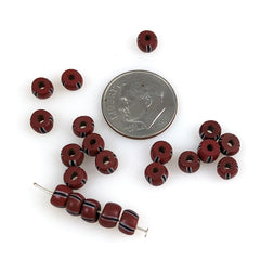 Venetian Rust Striped Trade Beads