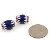 Red Blue & White 6 Layer Chevron Beads