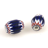 Red Blue & White 6 Layer Chevron Beads