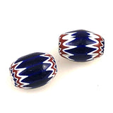 Red Blue & White 6 Layer Chevron Beads