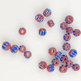 Red, Blue & White Chevron Beads 6 Layer- Vintage Italian (6)