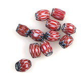 Red & White Chevron Beads 