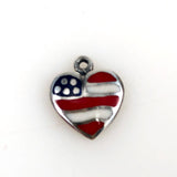 flag heart charm