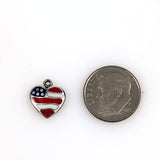 US Flag heart charm