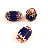 Large blue chevron trade beads