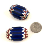 Large blue chevron trade beads