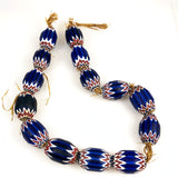 Large blue chevron trade beads