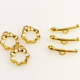 Gold floral toggle clasps