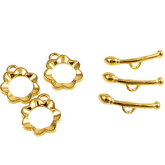 Gold Plated Sterling Lotus Toggle Saki