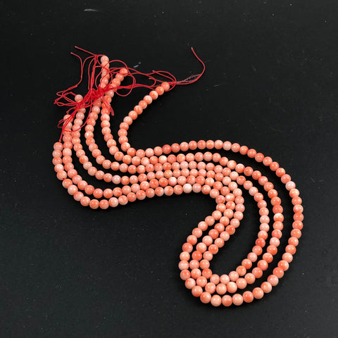 Salmon Pink Coral Beads Strands rounds