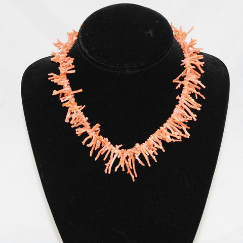 Salmon Pink Branch Coral Necklace