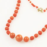 Antique Salmon Coral Necklace Victorian