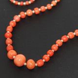 Antique Salmon Coral Necklace Victorian