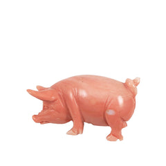 Salmon Coral Pig Figurine Vintage 73 carats