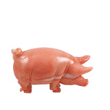 Salmon Coral Pig Figurine Vintage