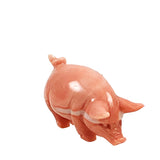 Salmon Coral Pig Figurine Vintage