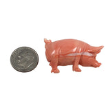 Salmon Coral Pig Figurine Vintage