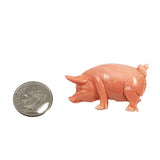 Salmon Pink Coral Pig Figurine Vintage