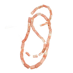 Pink Coral Rough Tube Beads Natural Vintage