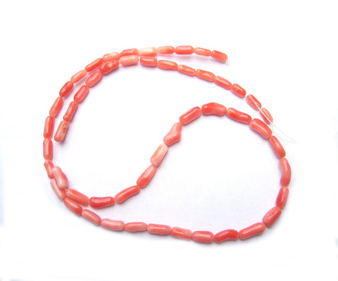 Salmon Coral Rice Bead Strands Natural Vintage