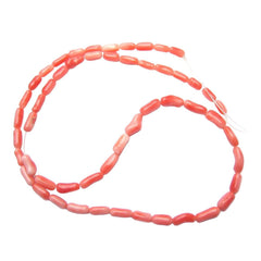 Salmon Coral Rice Bead Strands Natural Vintage