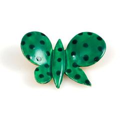 Sandor Enamel Butterfly Brooch Green