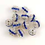 Silver & Sapphire Rhinestone Beads