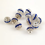 Silver & Sapphire Rhinestone Beads