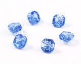 Light Sapphire Blue Glass Buttons 10x6mm 6 pieces Vintage German