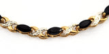 Blue Sapphire and Diamond Gold Bracelet Vintage