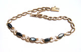 Blue Sapphire and Diamond Gold Bracelet Vintage