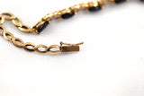 Blue Sapphire and Diamond Gold Bracelet Vintage Clasp