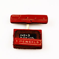 Wooden School Brooch World War II Era