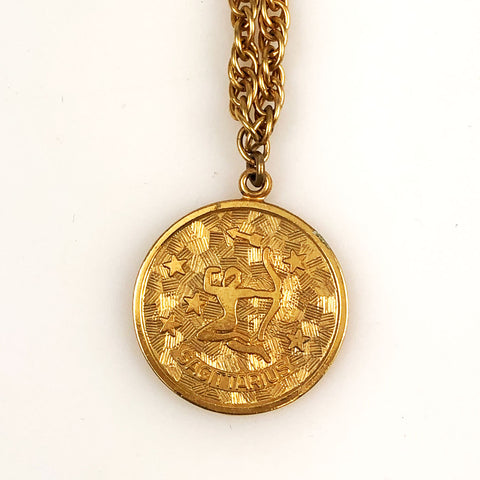 Sarah Coventry Gold Sagittarius Necklace