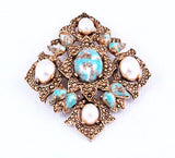 Sarah Coventry Turquoise Remembrance Brooch/Pendant