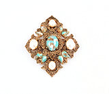 Sarah Coventry Turquoise Remembrance Brooch/Pendant