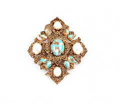 Sarah Coventry Turquoise Remembrance Brooch/Pendant